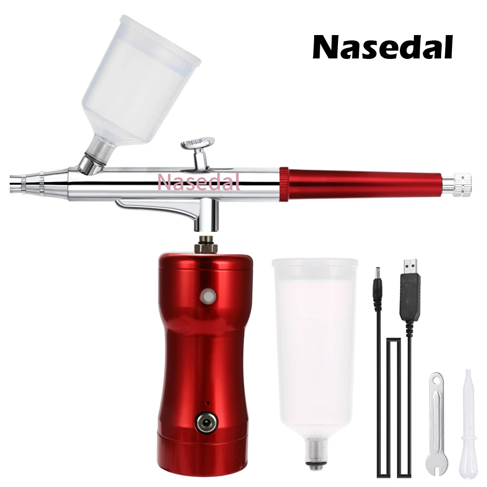 

Nasedal Portable Spray Pump Pen Air Compressor Set 20cc/40cc for Art Painting Craft Cake Spray Model Beautiful Airbrush Kits
