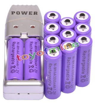 

12x AA 2A Purple Color 1.2V Ni-MH 3000mAh Rechargeable Battery + USB Charger