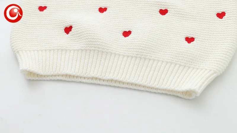 Children Girls Cardigan Heart Design Sweater Kids Long Sleeve O Neck Warm Pullover Knitted Clothes New Year Baby Clothing 2-6Y (9)