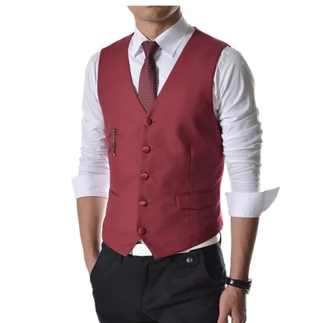 2014 New High Quality Style Dress Vests For Men Zipper Designer Slim ...