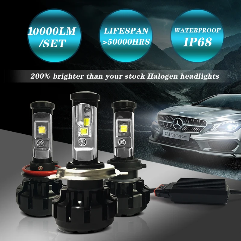 2 PCS XHP50 H7 Led H8 10000LM/Set 12V 9005 HB3 H1 Car LED Headlight 6000K H7 H11 H9 9006 HB4 Led H4 Car Light Canbus Ready EMC 