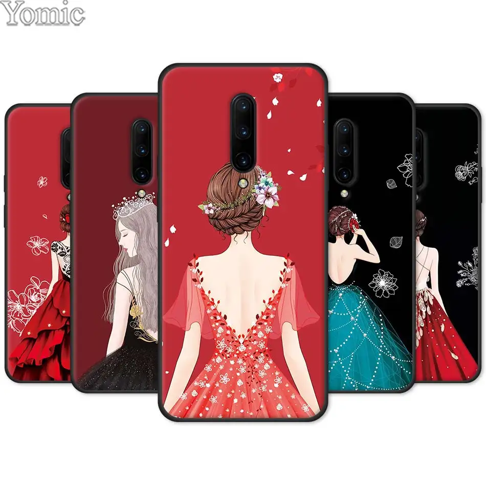 

Wedding Dress Girl Phone Case for Oneplus 7 7 Pro 6 6T 5T Silicone Case for Oneplus 7 7Pro Black Soft TPU Cover Shell