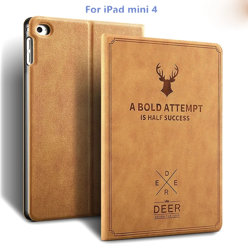 Download For iPad mini 4 Vintage Book Style Ultra Slim Premium PU ...