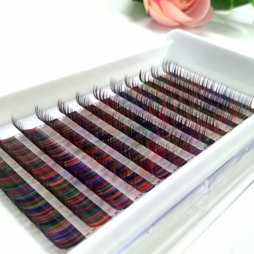 Топ красочные отдельных ресниц корейский шелк Поддельные Накладные ресницы