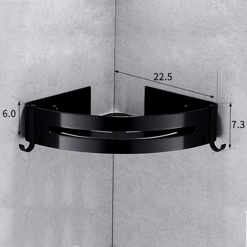 Decorative Wall Corner Basket Shelf Vintage Style Bathrooms Shelve Mounted Black Bathroom Rack Storage Bathroom-shelf ASG0005