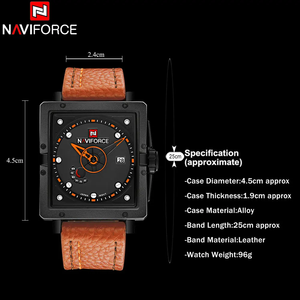 NAVIFORCE 2018 новые китайские Брендовые мужские часы Роскошные спортивные кварцевые