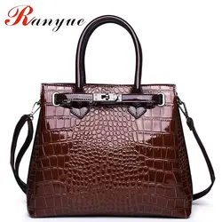 RANYUE высокое качество из натуральной кожи крокодиловая сумка женская узор Для женщин Курьерские сумки Сумки Для женщин известный Брендовая