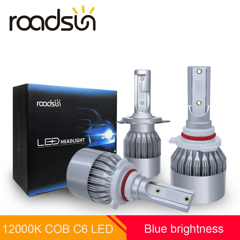 

Roadsun Car Lights Bulbs LED H4 H7 9003 HB2 H11 LED H1 H3 H8 H9 880 9005 9006 H13 9004 9007 Auto Headlights 12V Led Light