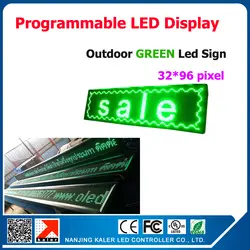 Один зеленый 32*96 точек Пиксели светодиодная вывеска Программируемый светодиодный прокрутки Доски для записей Дисплей для рекламы