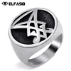 Bague Sigil de Lucifer en acier inoxydable, pour hommes et garçons, sceau de Satan, taille 7-15 ► Photo 1/5