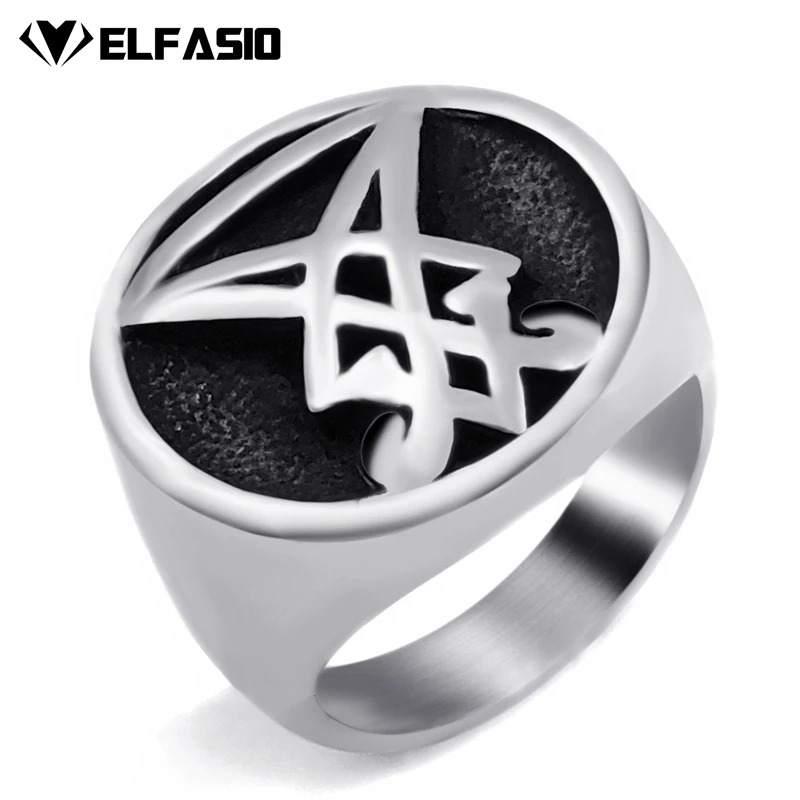 Good luck anytime germ Mens Boys Sigil of Lucifer Stainless Steel Seal of Satan Stainless Steel  Ring Size 7 15|men's stainless steel ring|stainless steel ring menmens  steel rings - AliExpress