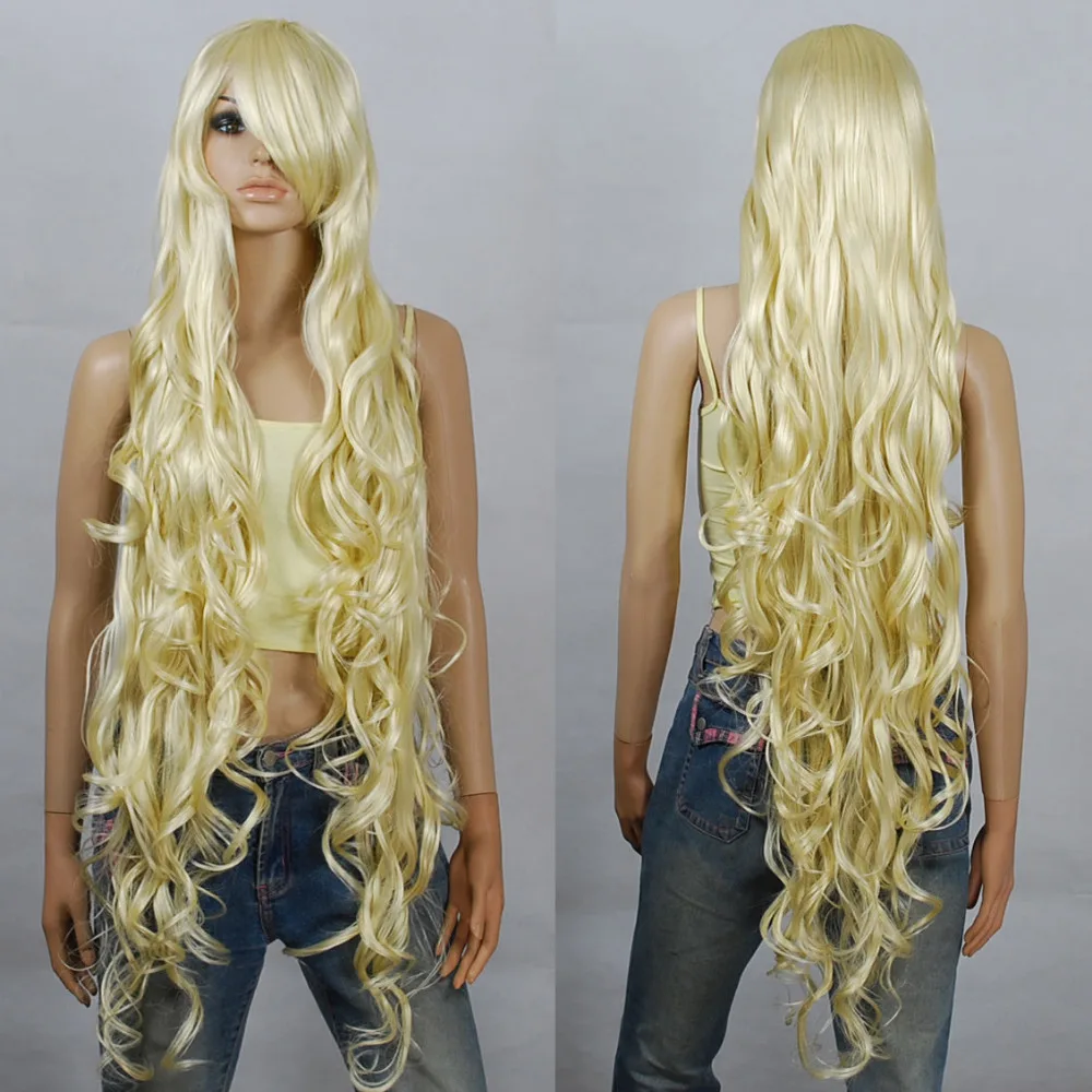 Wbao 120 см Русый Экстра Длинные Вьющиеся Косплей Парики Плавно Контуры|cosplay wig|curly