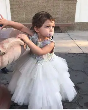 

White Flowers Girl Dresses For Wedding Party Toddler Little girl dress