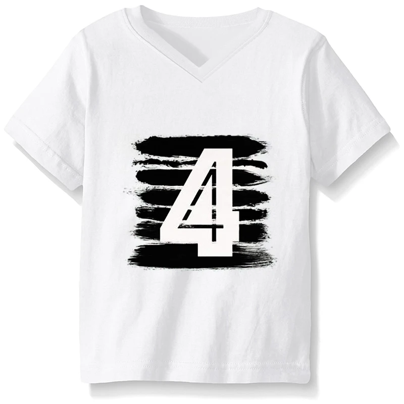 Summer Baby Boys T-shirt For Girl Tops White Black 1 2 3 4 Years Birthday Outfits Kids Tees Shirt Tops Children Shirts Clothing