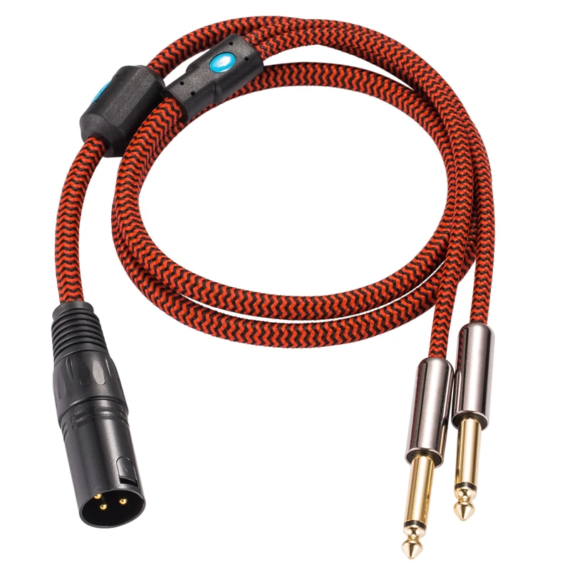 

Hifi XLR 3 Pin Plug to Dual 1/4" 6.35mm TRS Jack Mix Speaker Interconnetion Cable 1M 2M 3M