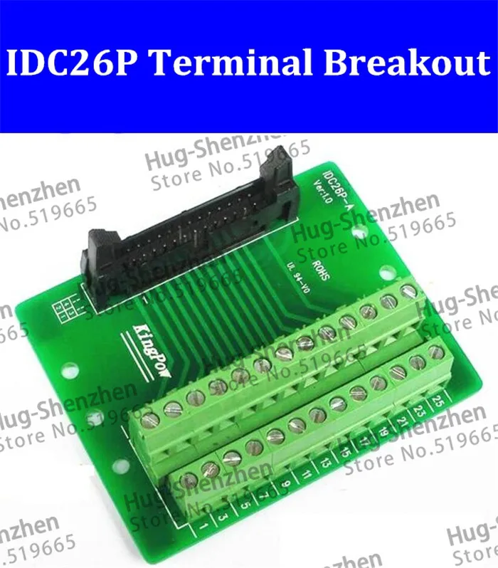 IDC26P IDC 26 Pin Male Connector to 26P Terminal Block Breakout Board