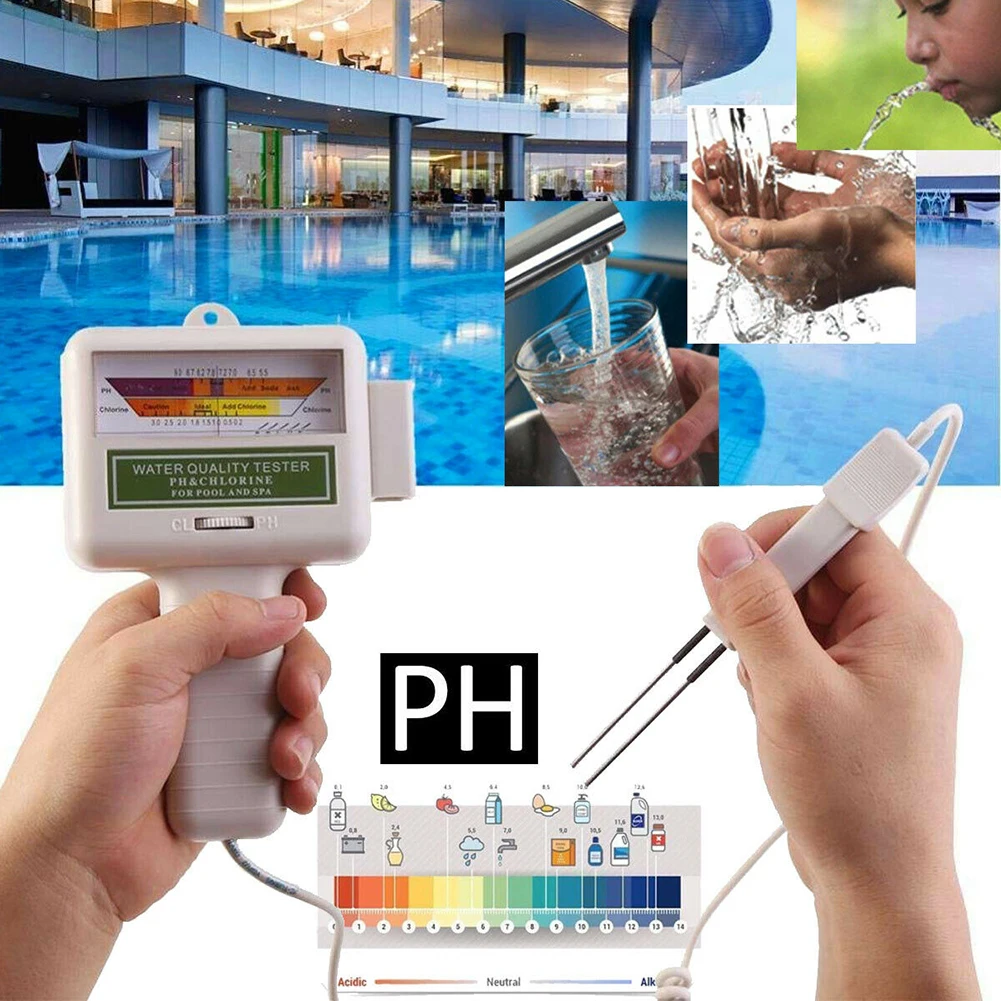 PC101 PH / CL2 Swimming Pool Thermal Water Tester PH Tester Chlorine Level Meter Water Quality Tester Monitor Whole