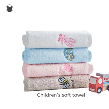 

2PCS kids towel 100% cotton face/hand/hair towel soft baby towels disney children bathroom towels Cartoon pink blue white grey