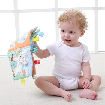 

Baby Rattles Owl Embroidery Toy Soft Animal Cloth Book Newborn Stroller Hanging Toy Bebe Early Learning Educate Baby Toys