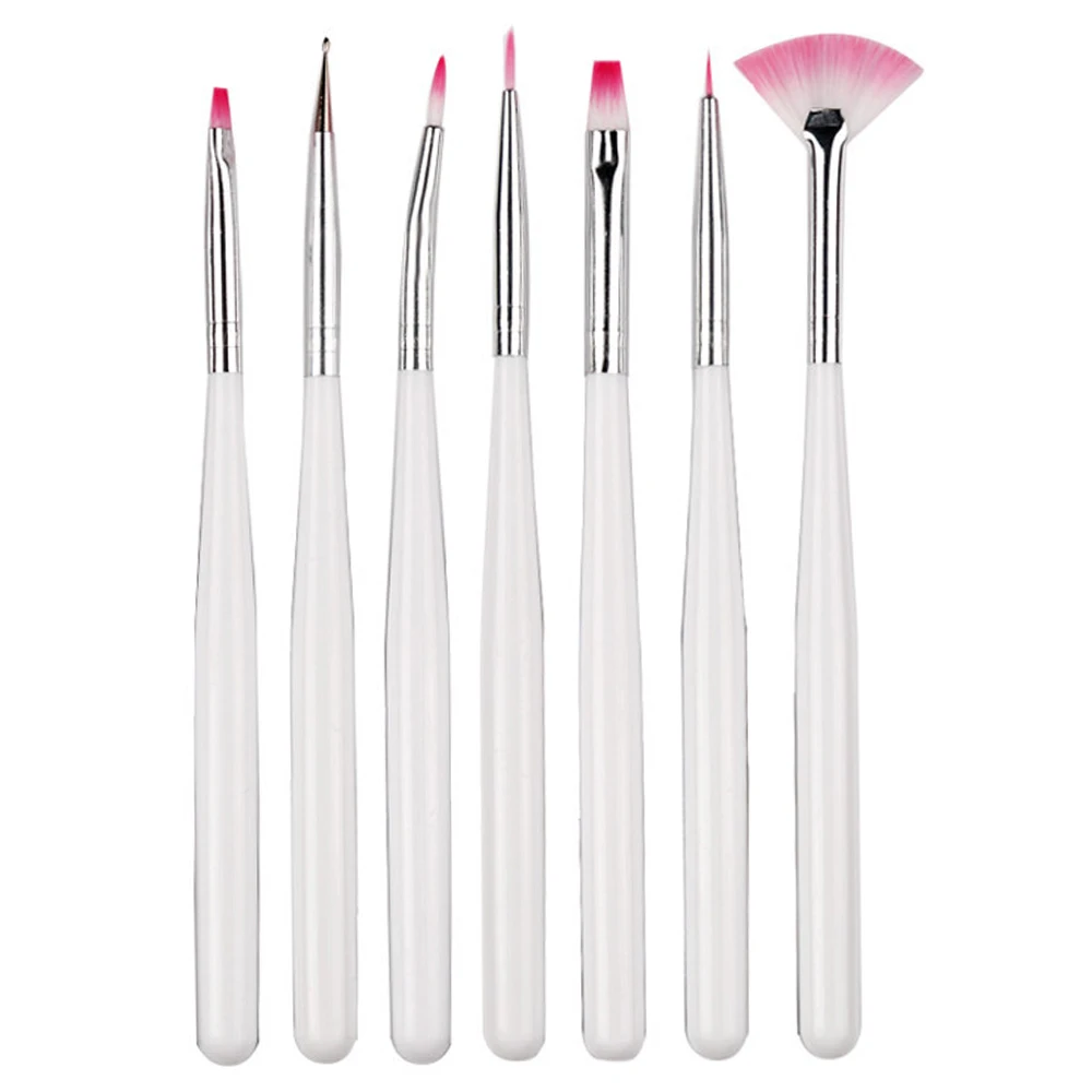 New 7Pcs New Nail Painting Brushes UV Gel Acrylic Nail Art Builder