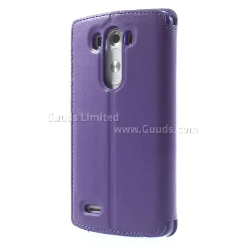 Roar Korea Noble Quick Circle Leather Flip Cover for LG G3 D850 D855 LS990 - Purple
