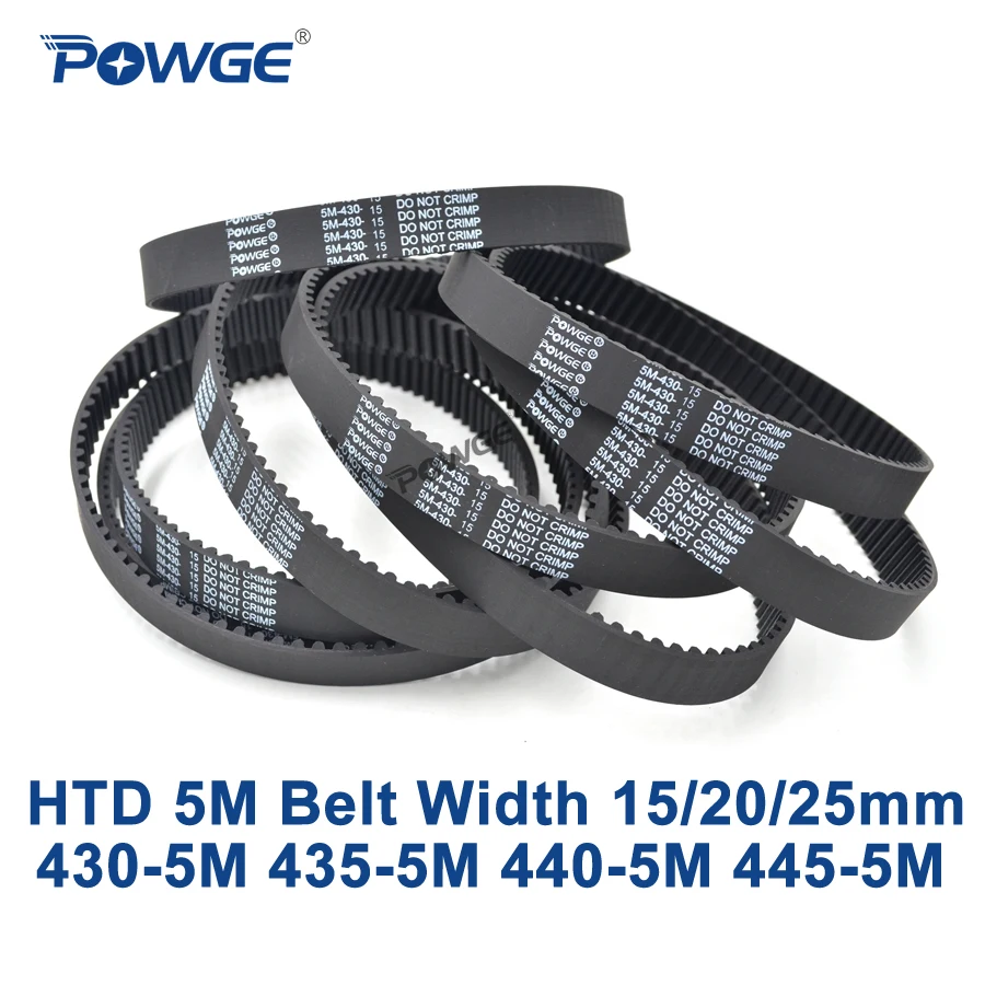 Arc HTD 5M Timing Belt C=435//440//445//450 Width10//15//20//25Mm Teeth 87 88 89 90 HTD5M Synchronous Belt 435-5M 440-5M 445-5M 450-5