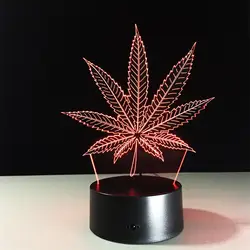 Кленовый лист 3D стерео видения лампа сенсорный выключатель Гостиная лампа творческий романтический подарок 7 цветов Изменение акриловые 3D