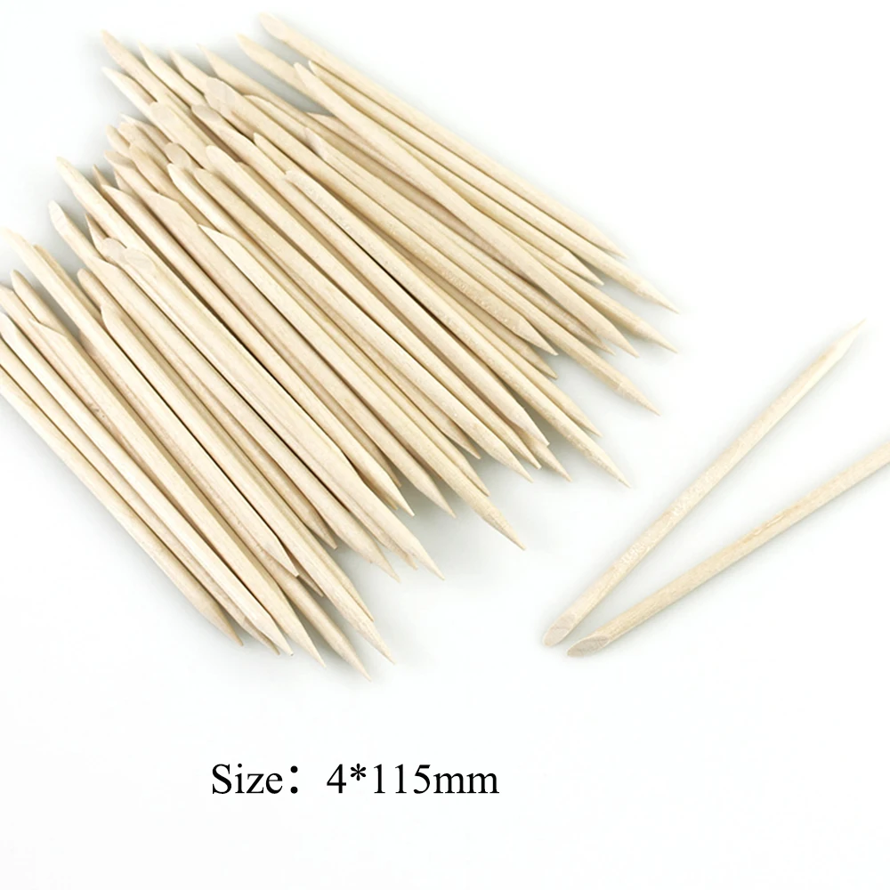 

100/50/10 pcs Wooden Cuticle Pusher Orange Wood Sticks Set Nail Art Cuticle Remover Cuticle Removal Manicure Nail Art Tools