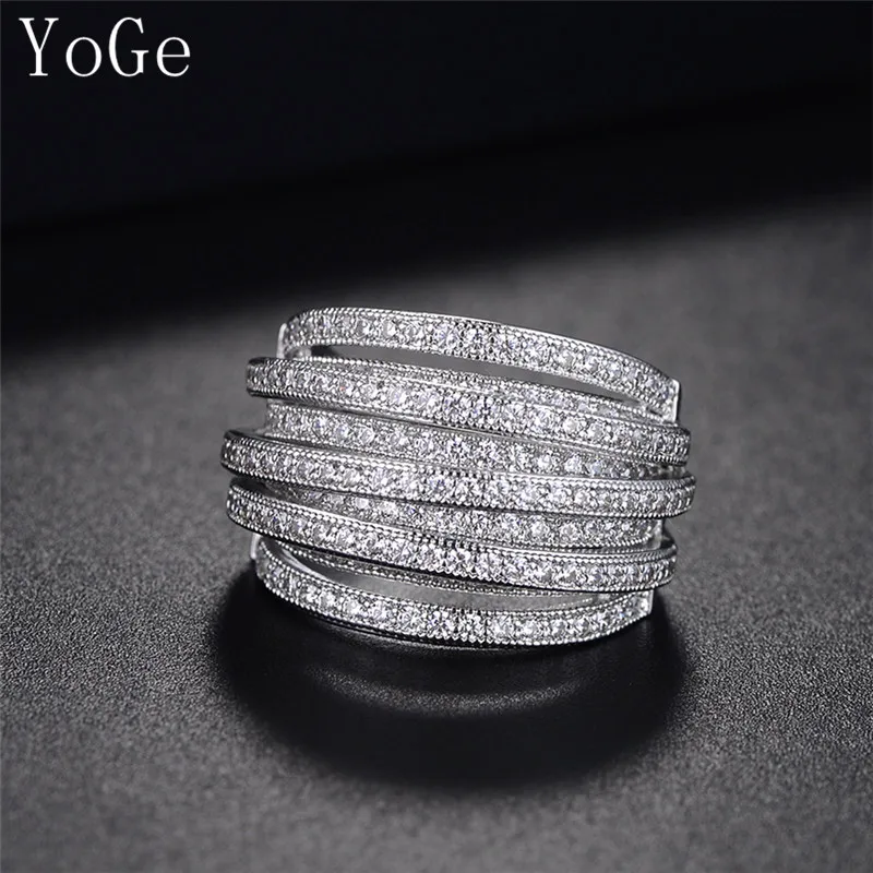 Ювелирные изделия YoGe для женщин R0995 роскошное многослойное кольцо из прозрачного