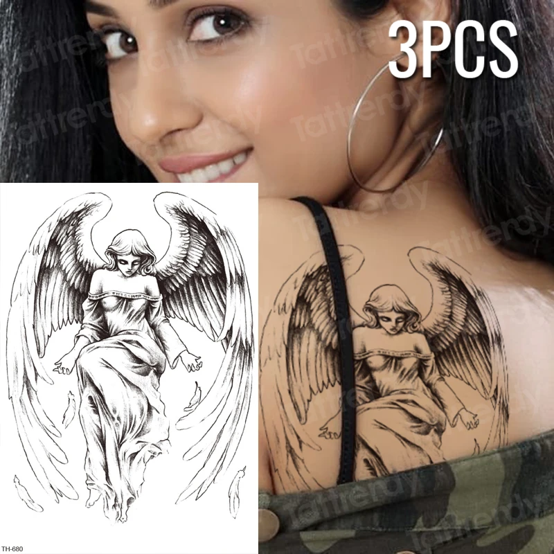 

3pcs/lot fake tattoo greek gods mythology temporary tattoo sticker sketches tattoo designs sleeve tatoo angel wing tattoos horse