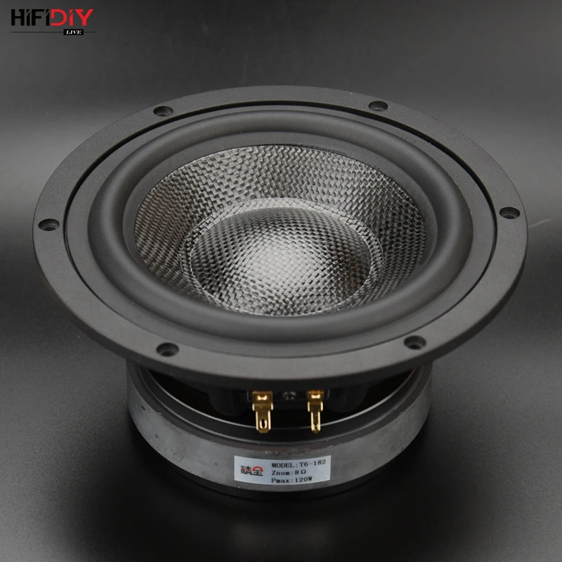 HIFIDIY LIVE AUDIO 7,1 дюймов 6," Midbass НЧ динамик 8OHM 120 Вт литой Алюминиевый Fram углеродное волокно громкоговоритель T6-182A