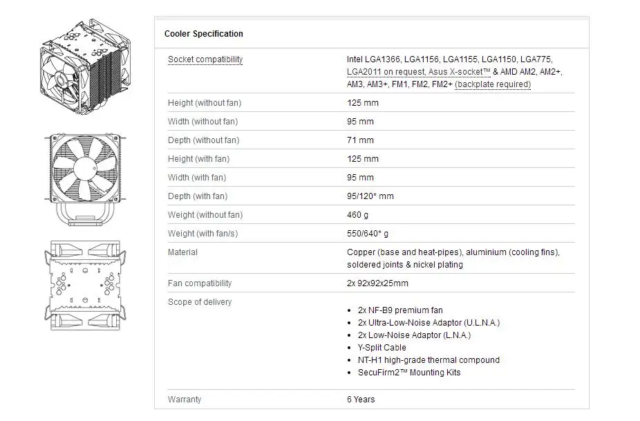 Noctua NH-U9B-SE2 процессорные кулеры AMD Intel 2 вентилятора охлаждающий вентилятор содержит теплоизоляционные кулеры LGA1155X 2011 1366 775