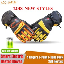 20 пар 4000MAH Умные перчатки с подогревом, уличные теплые спортивные перчатки для катания на лыжах литиевая батарея 4 пальца и ладони и рук Самонагревающиеся