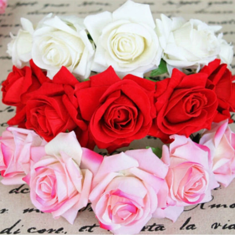 

1*Rose Floral Flower Garland Crown Headband Hair Band Bridal Festival Holiday