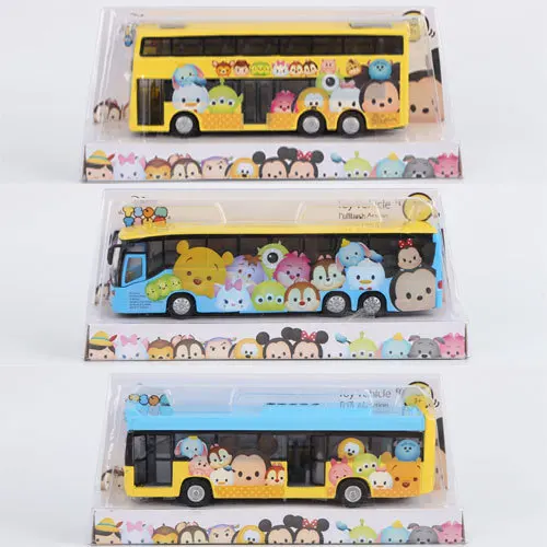 

Tsum Tsum mini toy Anime cartoon Minnie Mickey mouse Winnie Dumbo elastin bus 18x9cm Bus Model for gifts free shipping