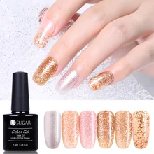 

UR SUGAR 7.5ml Rose Gold Glitter Nail Gel Polish Shining Silver Gold Champagne Pink Long Lasting Soak Off UV Gel Lacquer Varnish