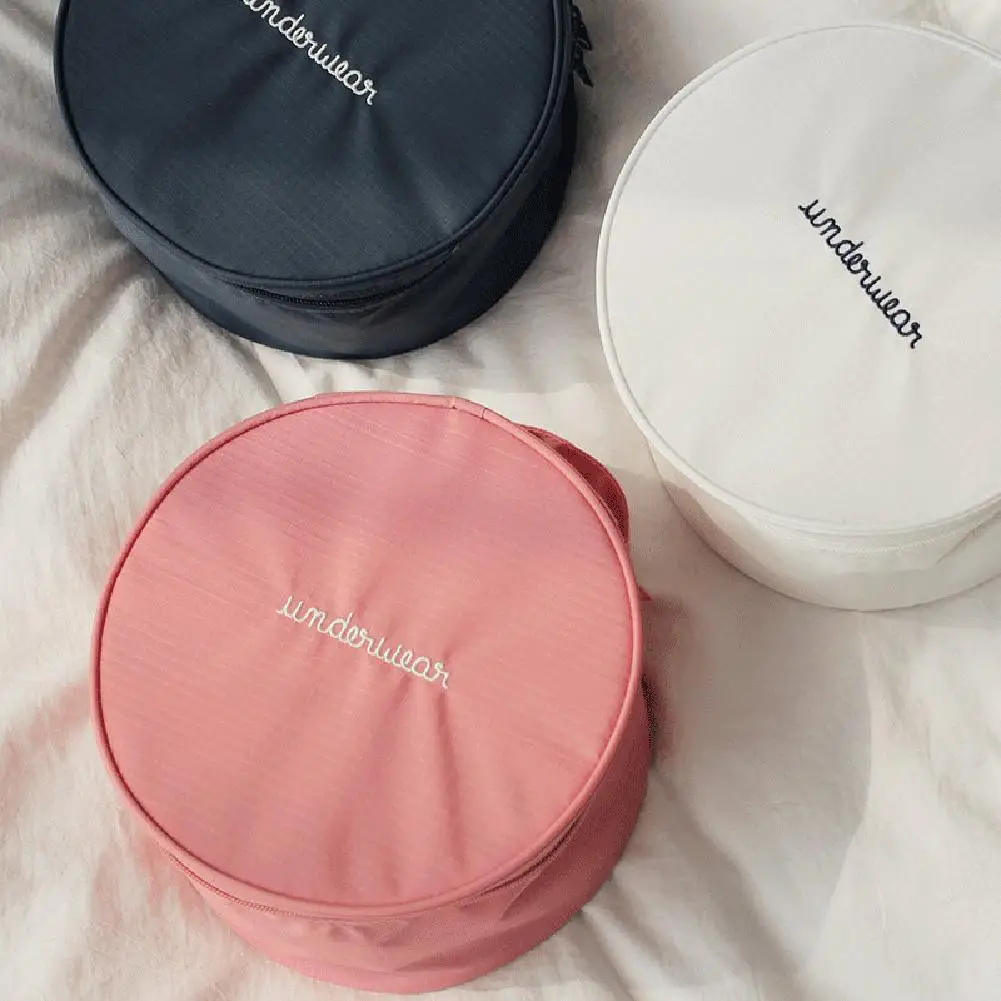

3 Colors Round Travel Underwear Storage Bag Women's Portable Toilet Wash Gargle Storage Bag Cosmetic Bags