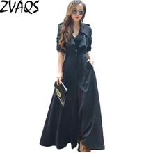 Новинка; Осенняя ветровка Женская тонкий длинный Тренч пальто высокого качества в европейском и американском стиле; Женская coatsBL0114