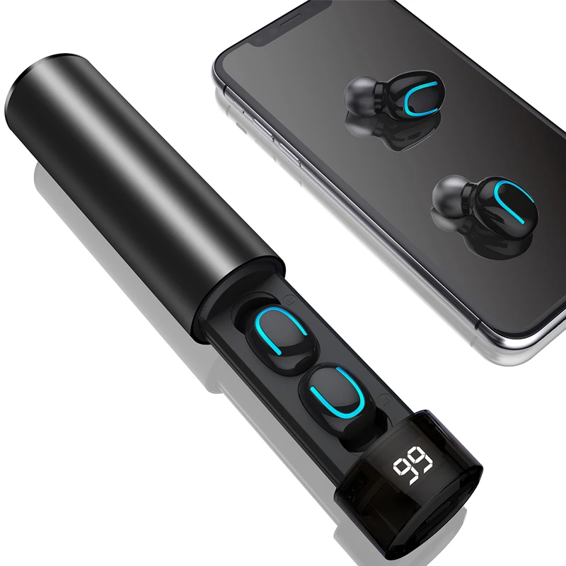 Черный Q67 TWS беспроводные наушники 3D стерео мини Bluetooth наушники 5,0 с микрофоном спортивные водонепроницаемые наушники гарнитура для автоматического сопряжения - Цвет: Черный