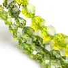 Perles en pierre péridot verte naturelle à facettes, rondes, grosses, espacées, pour la fabrication de bijoux, fil Bracelets à faire soi-même 15 