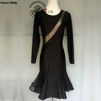 

Women latin dance clothes Rumba Cha-Cha dance dress girls latin dance professional dress Ballroom dance skirt Multi-color dress