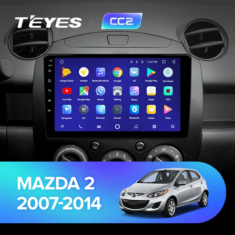 Cheap TEYES CC2 For Mazda 2 2007-2014 Car Radio Multimedia Video Player Navigation GPS Android 8.1 2din 2 din DVD 2