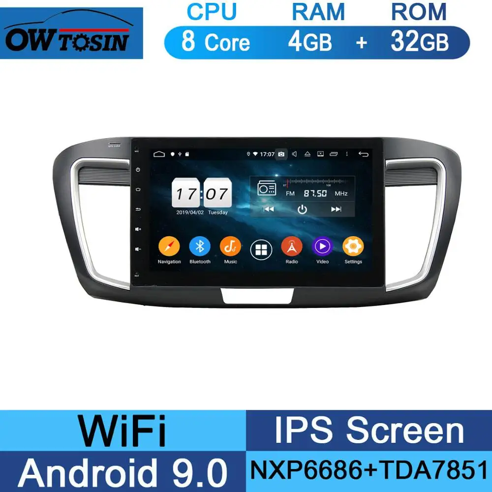 10," ips 8 ядерный 4G+ 64G Android 9,0 автомобильный dvd-плеер для Honda Accord 9 gps Радио стерео DSP CarPlay Parrot BT - Цвет: 32G