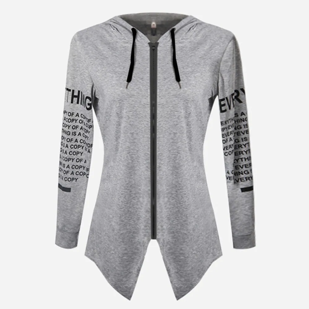 Outerwear Women Coat Autumn 2018 Hot Plus Size Hooded Jacket Long Print Loose Overcoat For Female Causal Sweatshirt | Женская одежда