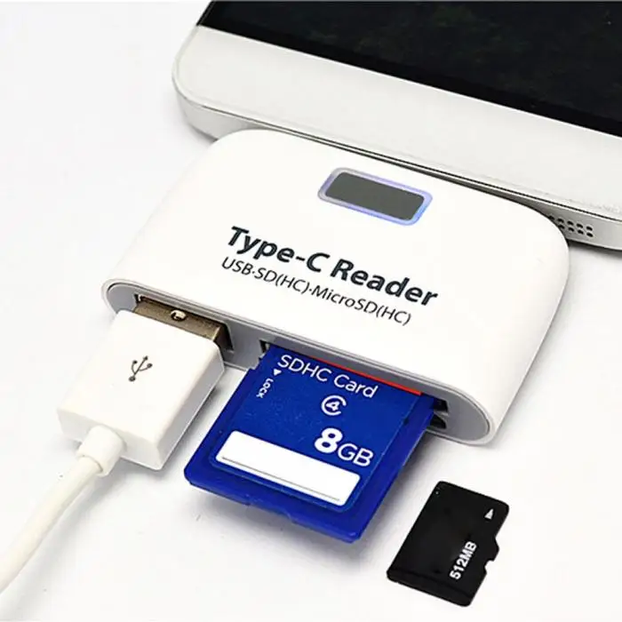 4 в 1 usb type-C считыватель карт OTG TF Micro SD карты адаптер зарядки для Macbook телефон планшет SD998