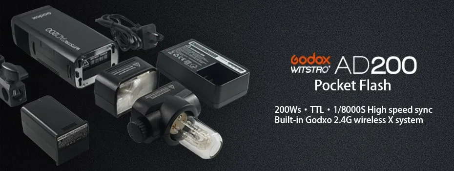 ЕС Fomito Godox AD200 комплект 200Ws 2,4G ttl карманная вспышка 1/8000 HSS с Fomito BS200 портативный чехол EC200 AD-S2