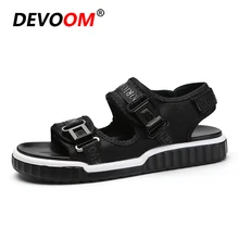 Модная пляжная обувь для мужчин; летние мужские сандалии для океанских пляжных прогулок; Sandalia Masculina; качественная подошва из искусственной кожи черного цвета