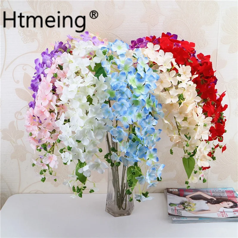 1PCS long stem Hydrangea fake flowers hanging artificial flowers
