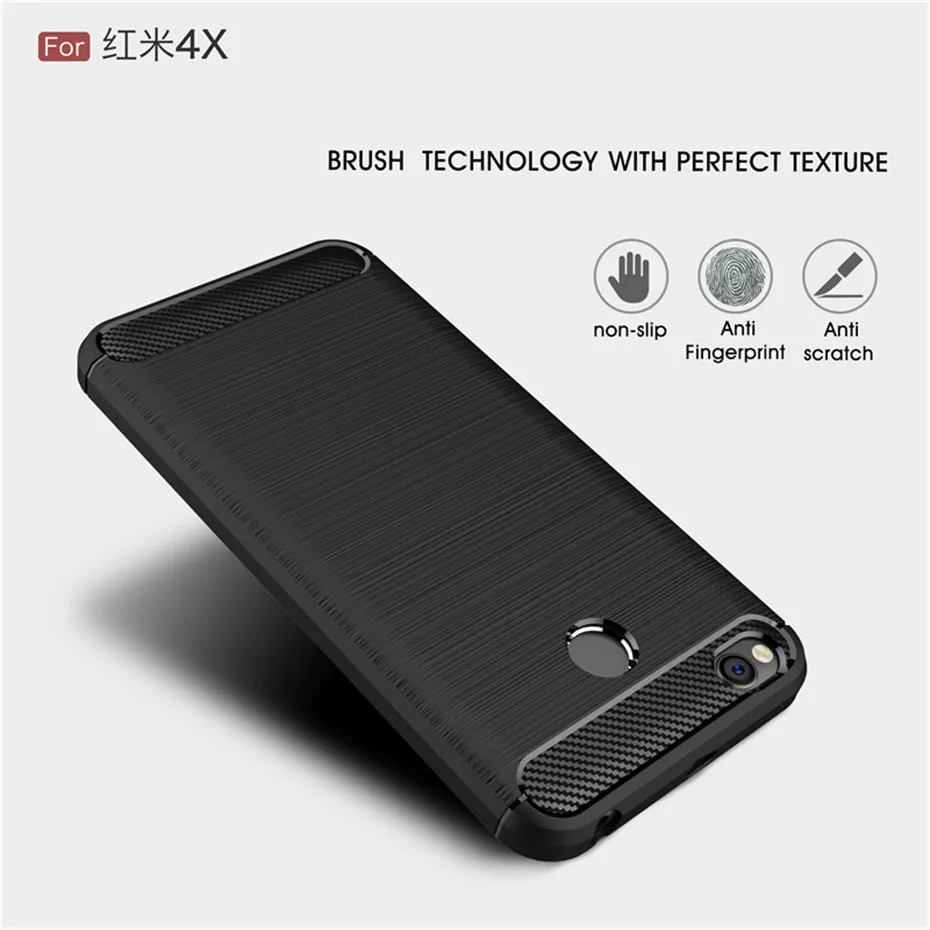 For Xiaomi Redmi 4X Case Silicone Carbon Fiber Heavy ShockProof Full Protector Fitted Soft TPU Case For Xiaomi Redmi 4X Cover