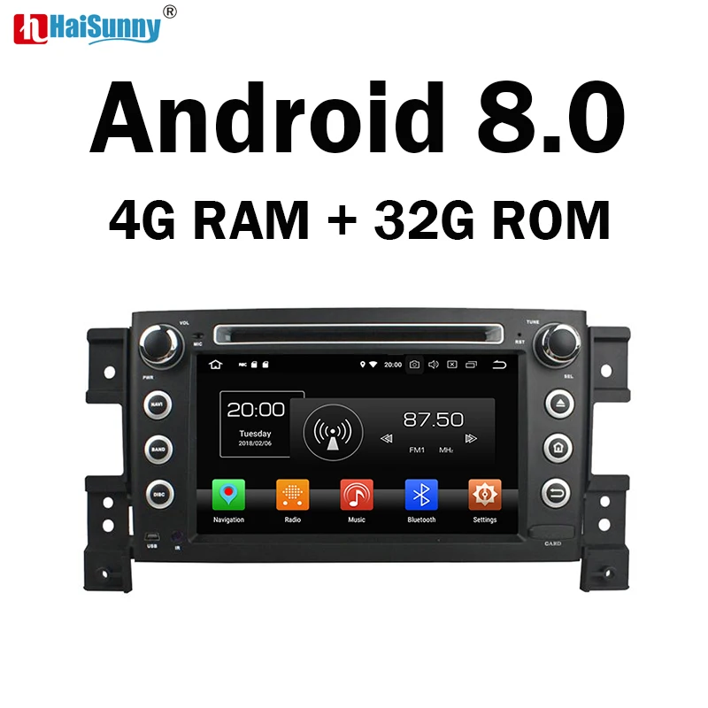 HaiSunny 4 ГБ ОЗУ Восьмиядерный Android 8 0 автомобиль DVD gps мультимедийный плеер стерео
